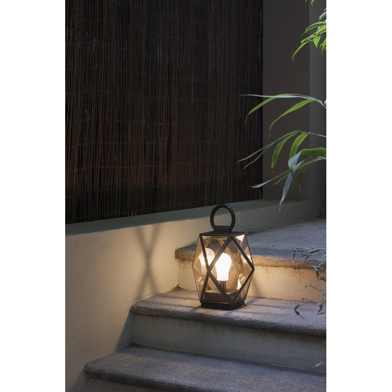 Muse Battery Outdoor Lantern Table Lamp, 9.9"H x 9.9"W x 9.9"D