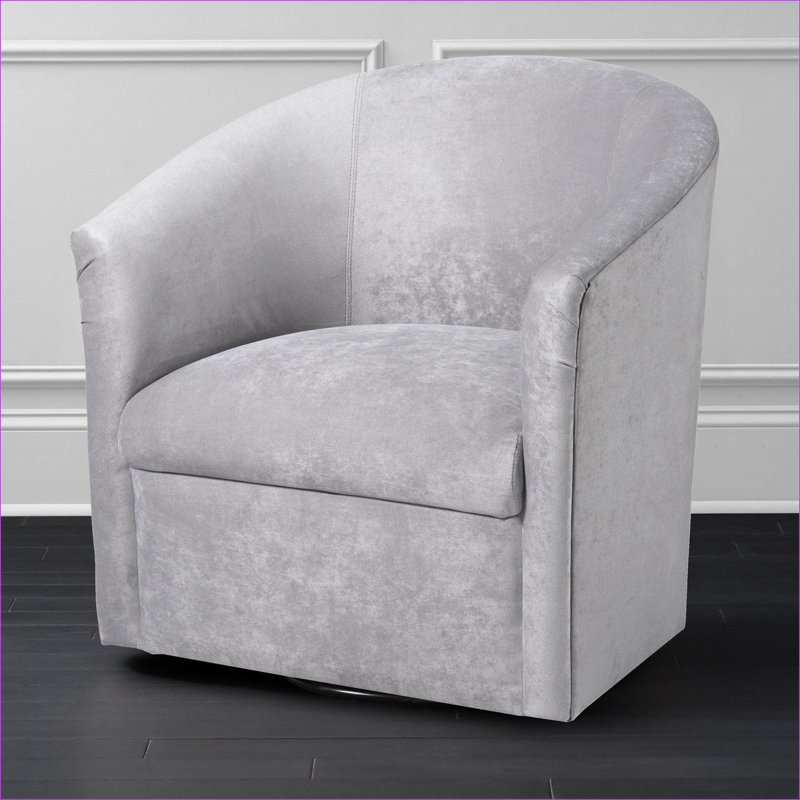 Fauteuil d'appoint pivotant à 360 degrés Eden, Microsuède argenté