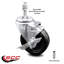 Roulettes pivotantes à tige filetée cylindrique en acier inoxydable 4 pouces 4 pouces avec frein SCC