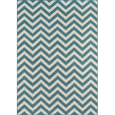 Tapis intérieur / extérieur bleu / crème Irita