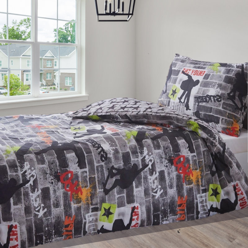Skateboard Duvet Cover Set, Single - 1 Standard Pillowcase