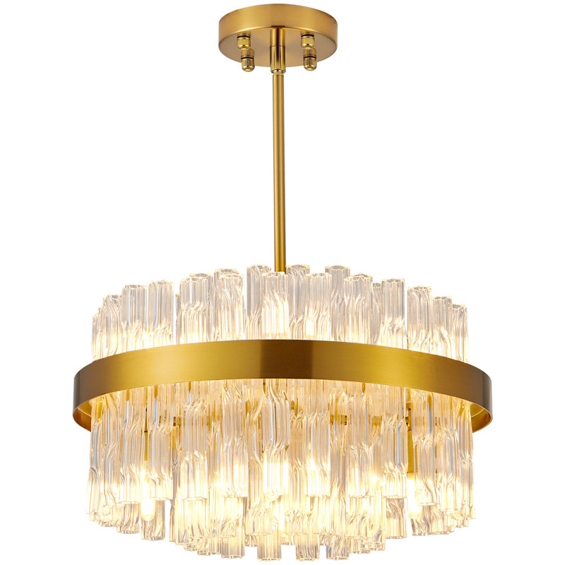 Unique/Statement Chandelier, Gold, 8 Lights
