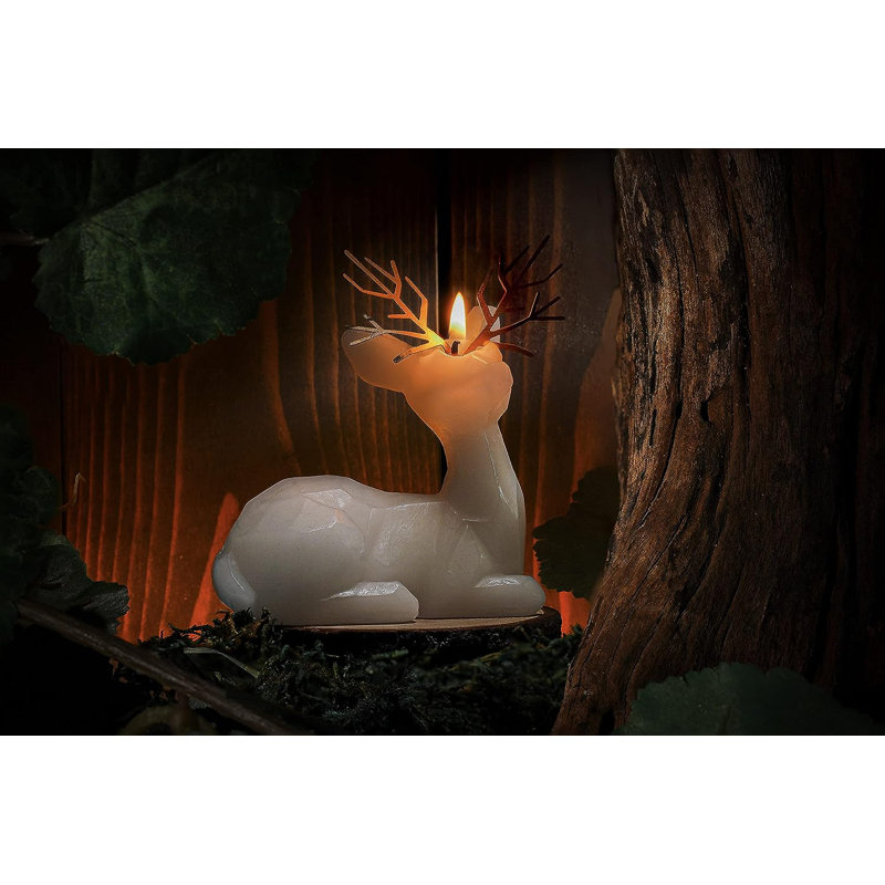 Bougie fantaisie cerf squelette café