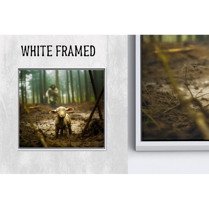 «Lost Lamb in Forest», reproduction d'art rustique sur toile, 1P, H: 51,2 po x l: 51,2 po