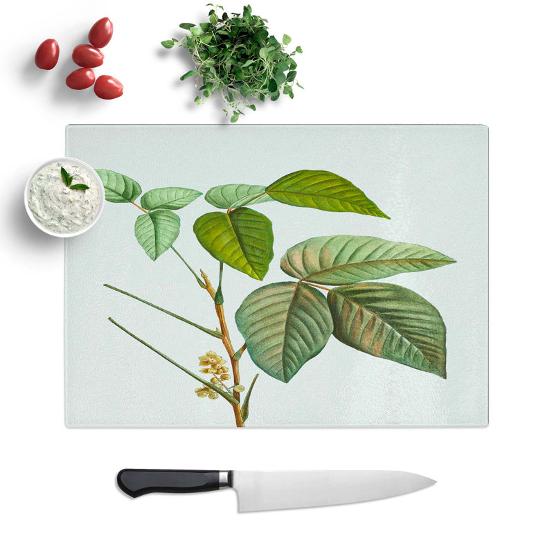 Tempered Glass Poison Ivy by Pierre-Joseph Redoute Chopping Board, 28.5 cm W x 20 cm L