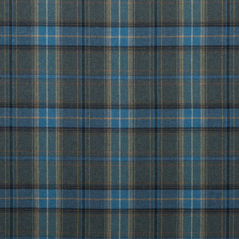 Mulberry Wools IV Shetland Plaid Performance Fabric, Blue