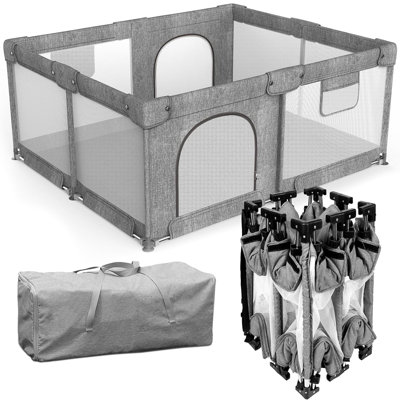 59"×71" Foldable Large Baby Playpen Activity Center Playard for Babies and Toddlers Safety Gate