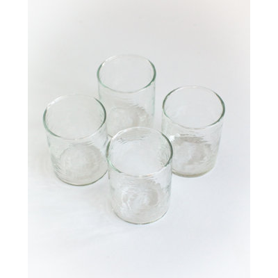 Petits verres recyclés martelés S / 4 - ambre