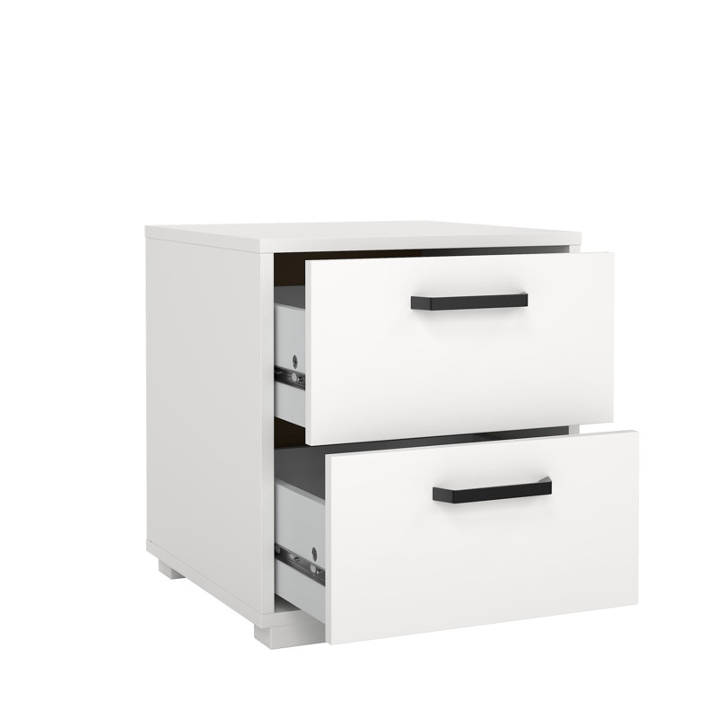 Chesnel 2 Drawer Nightstand, White