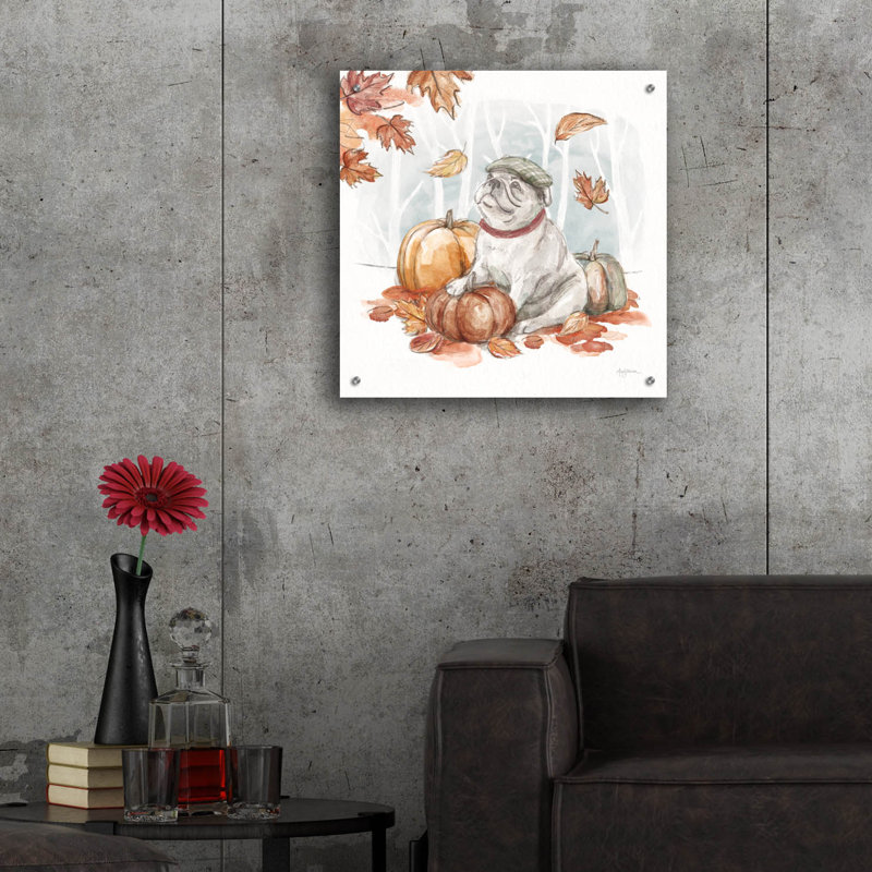 «Autumn Dogs» par Mary Urban, H 24 po x l 24 po x P 0,2 po
