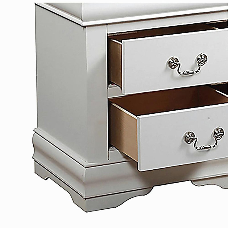 White 2-drawer Nightstand, White