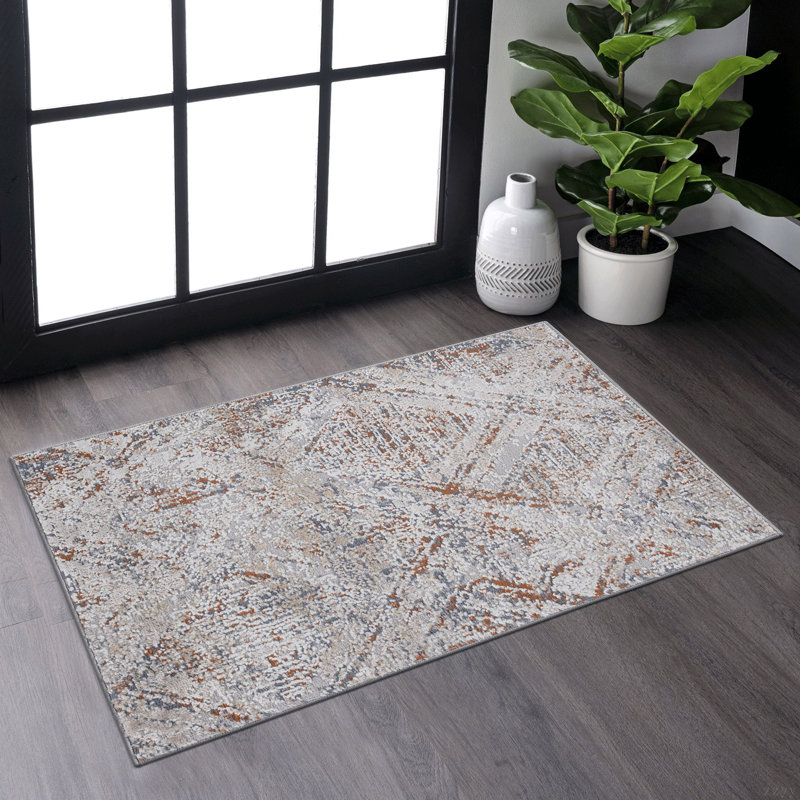 Tapis de salle à manger à motif géométrique résistant aux pertes de poils, Rectangulaire 2 pi x 3 pi
