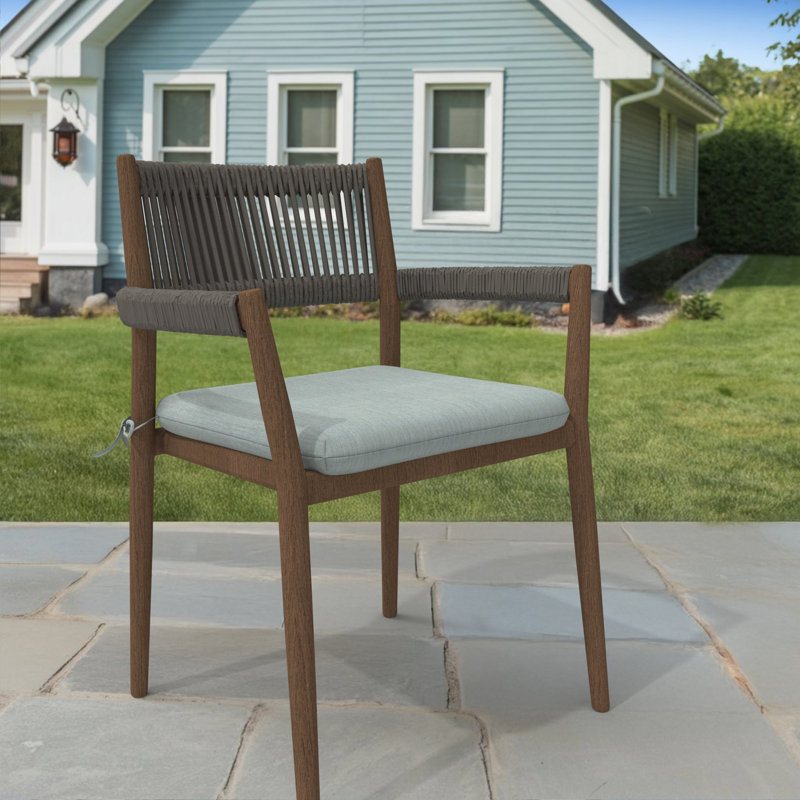 Pack of 4, 18x18x3 inch Sunbrella Square Dining Chair Cushions, Crumley Outdoor Chair Cushions, Cast Mist, 4