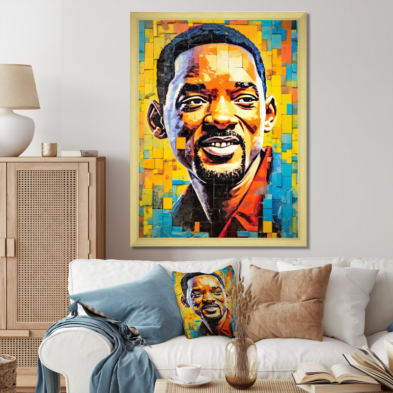 Pop Art Will Celibry sur impression sur toile, H 40 po x l 30 po x P 1,5 po, Encadrement doré