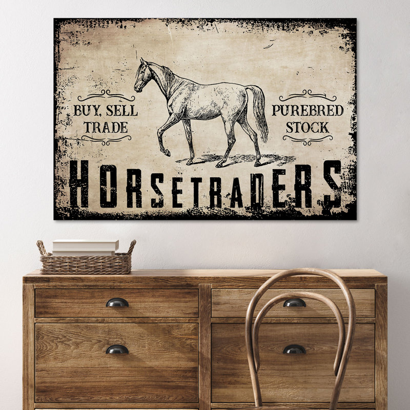 A Horse Horse Traders, reproduction d'art rectangulaire sur toile tendue 1 pièce, H 16 po x l 20 po x P 2 po