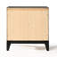 Table de chevet en bois gris patiné avec 2 tiroirs pour chambre à coucher, espace