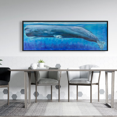 Sperm whale - 20"x60" Framed canvas