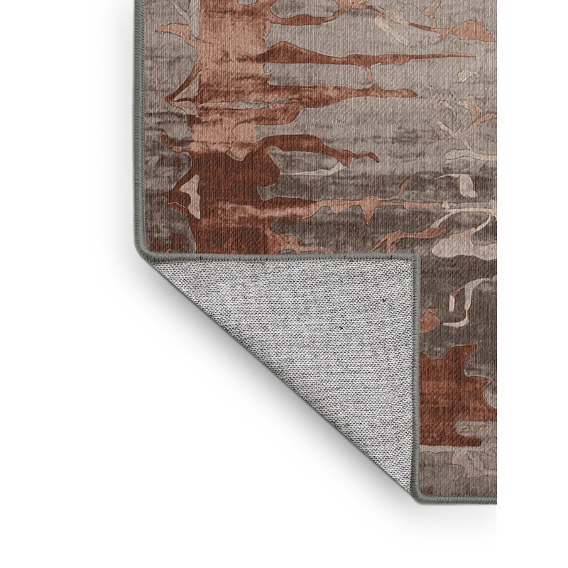 Machine Washable Gray Area Rug, Rectangle 6' x 9'