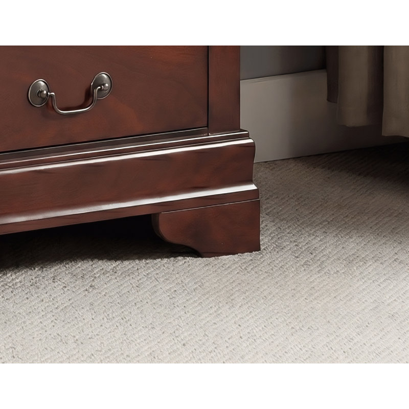 Temara Rich Cherry 2 Drawers Nightstand, Rich Cherry