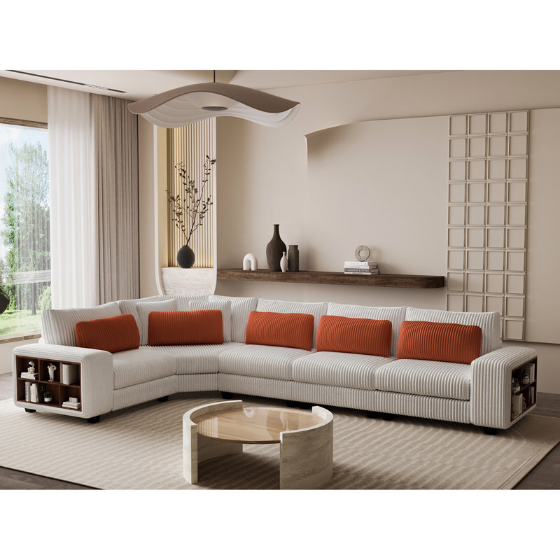 En bois beige, avec accoudoirs et doux, casier modulaire beige à 5 options, confort