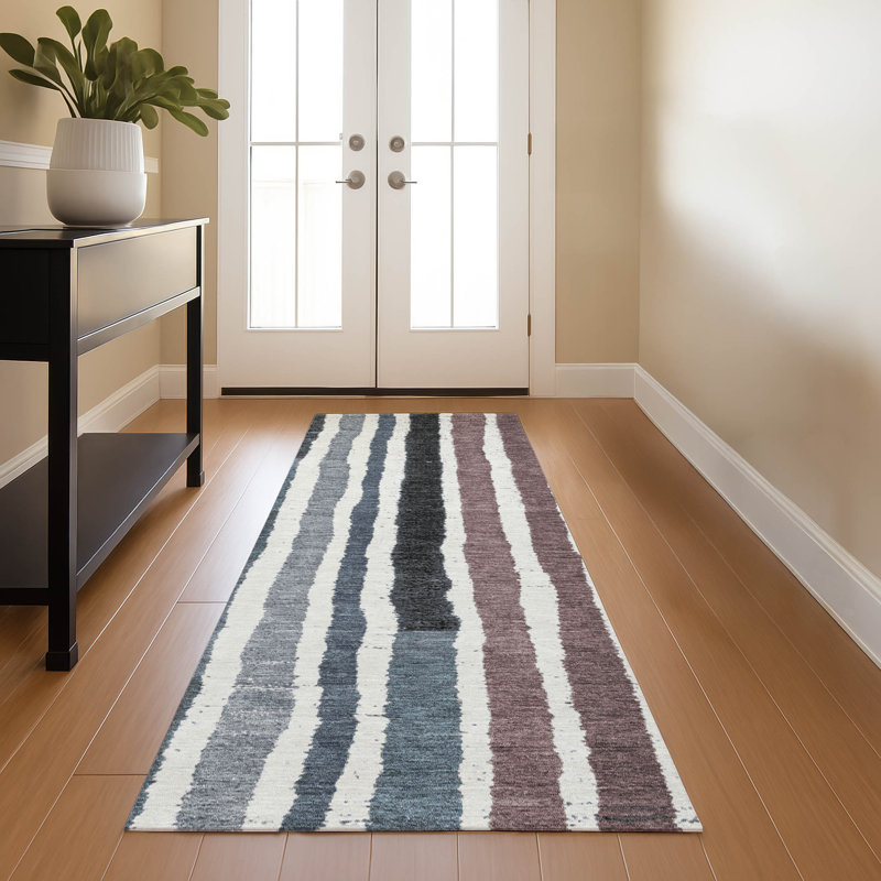 Premium Machine Washable Millbrook AMF1961 Stripes Rug, Runner 2'3" x 7'6"