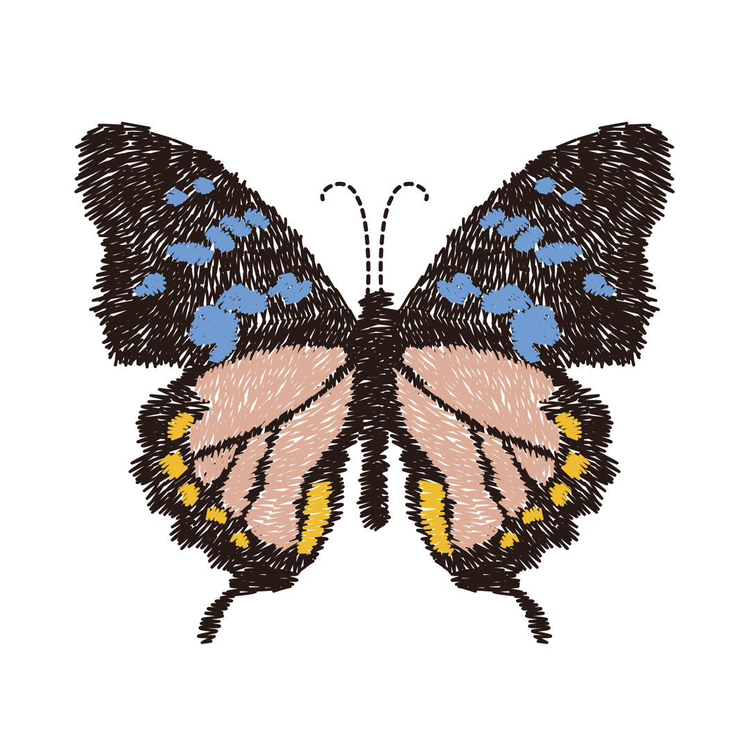 Stickerei Schmetterling Design - Leinwandbild