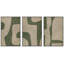 "Abstrait géométrique vert et beige, illustrations, art moderne, décor boho relax zen nordique" - 3 pièces-100781289-100781287
