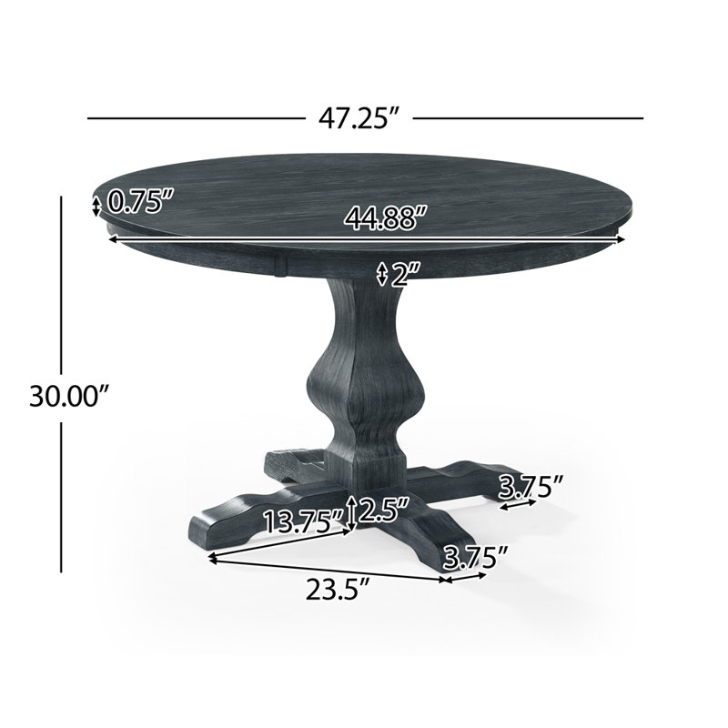 Table de salle à manger ronde, Gris anthracite