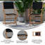 Chaise de patio pliante en acacia Zane