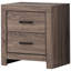 Table de chevet avec deux tiroirs en chêne, poignées en bronze foncé mat, charme rustique pour la chambre à coucher 2 tiroirs en chêne, 23,5 pouces de hauteur, organisation spacieuse