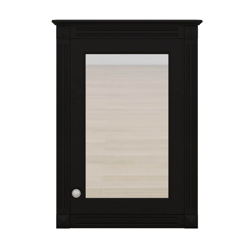 Armoire à pharmacie murale 20 po, armoire de rangement pour salle de bain avec porte miroir et tablette cachée réglable, Noir