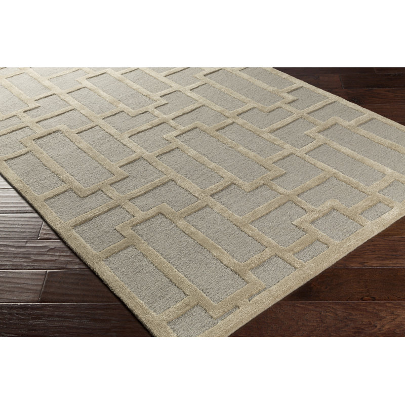 Perpetua Hand Tufted Wool Geometric Indoor Rug, Rectangle 5' x 7'6"