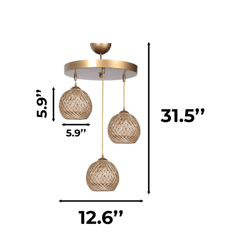 Luminaire suspendu sphère 3 lumières