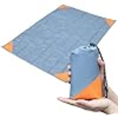 Pocket Picnic Blanket, Sandproof Lightweight Pocket Camping Tarp, 55?X 79? Foldable & Fits Into Small Bag, Water Resistant Washable Quick Dry Compact Beach Mat For Outdoor Recreation