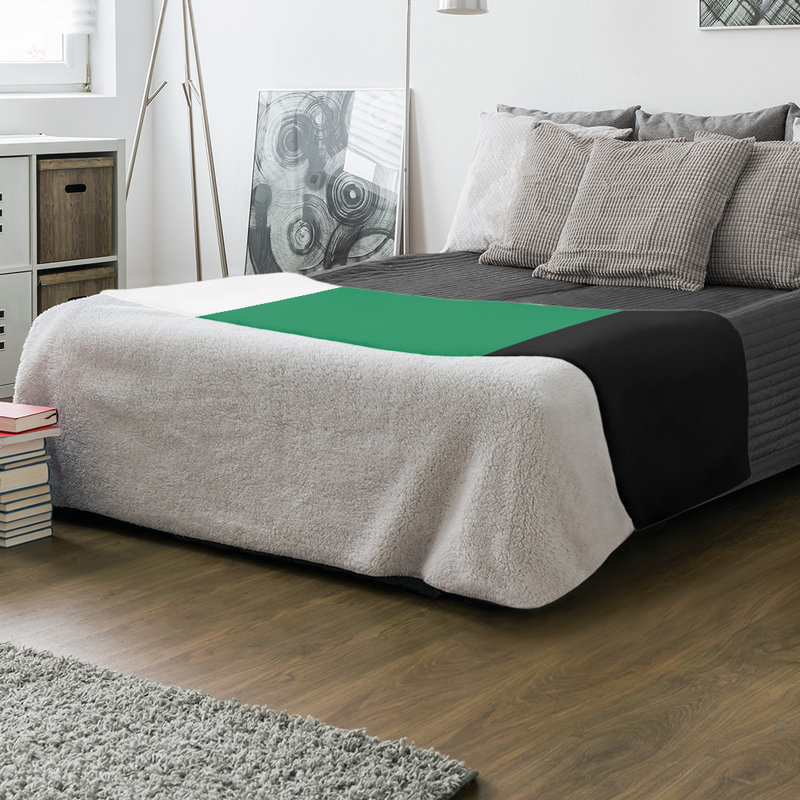 Couverture en molleton Boston Basketball, l 50 po x L 60 po, Blanc / Vert / Noir