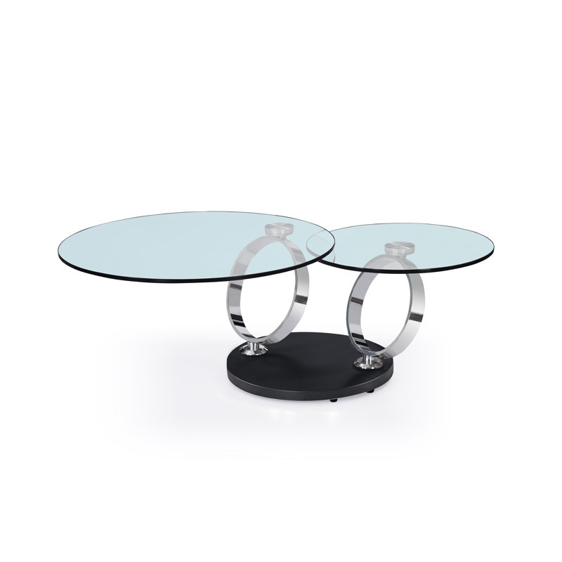 Tauranac Glass Top Single Coffee Table, Black