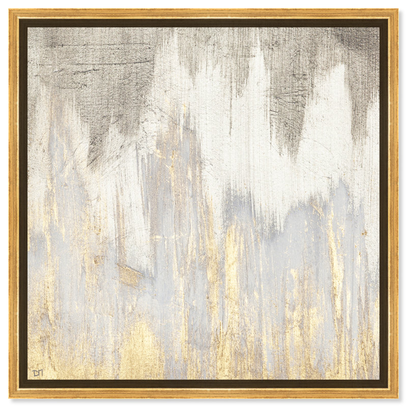 Golden Caves - Peinture sur toile, Encadrement doré, H 30 po x l 30 po