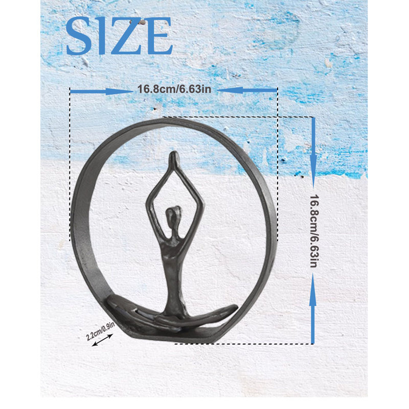 Akyria, femme abstraite dans une sculpture de yoga en fer