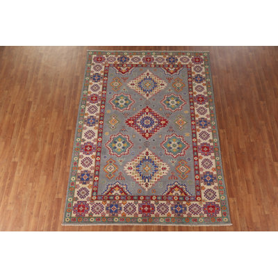Tapis gris fait à la main Kazak
