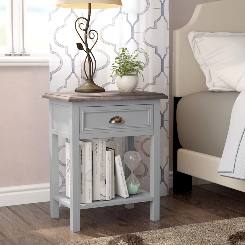 Hopkinton 50cm W Solid Wood Bedside Table