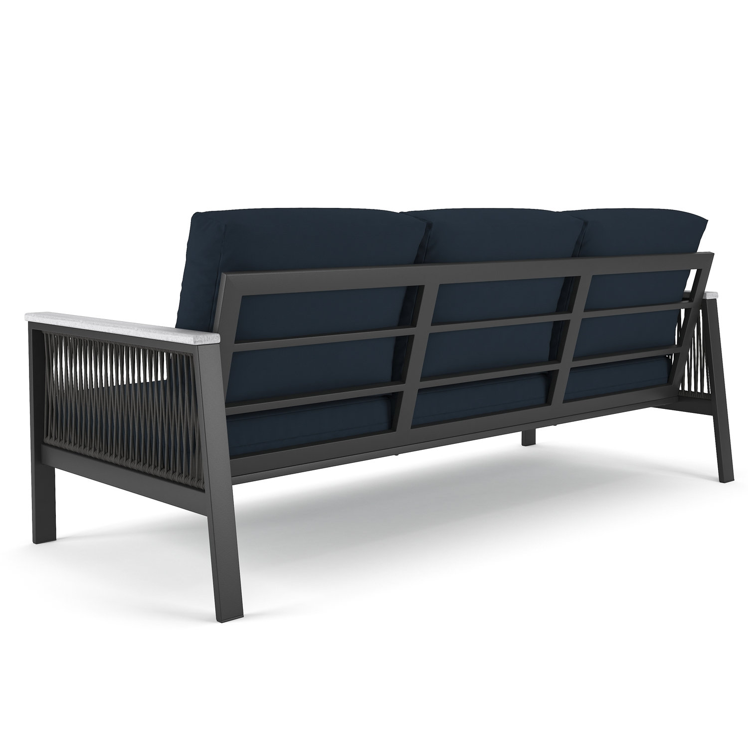 Townsend 80" Sunbrella® Patio Sofa, Canvas Navy Sunbrella® Canvas, Gray/White