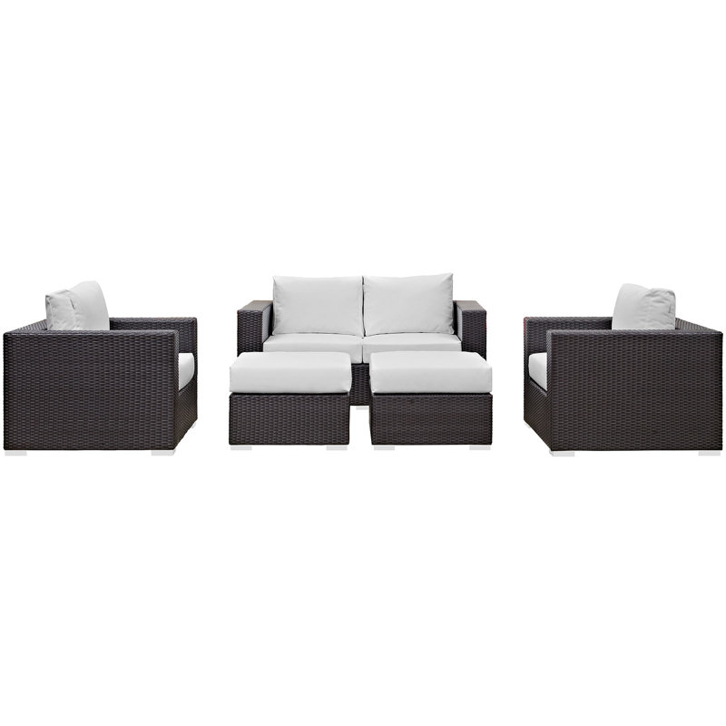 Convene 4 - Person Patio Conversation Set with Cushions, White