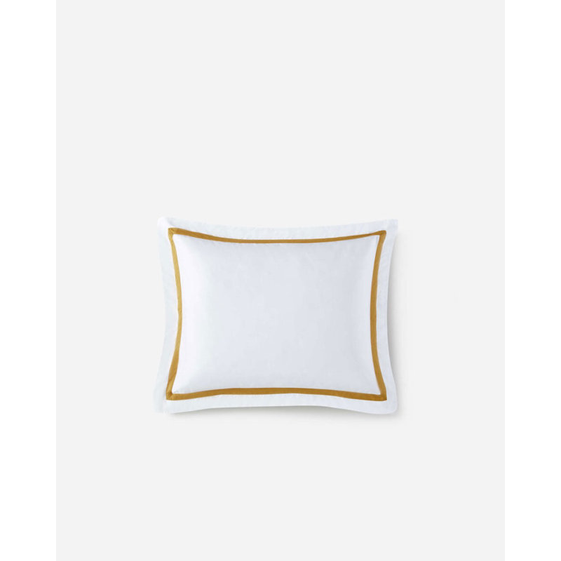 Frame Sham Set, White/Gold, King