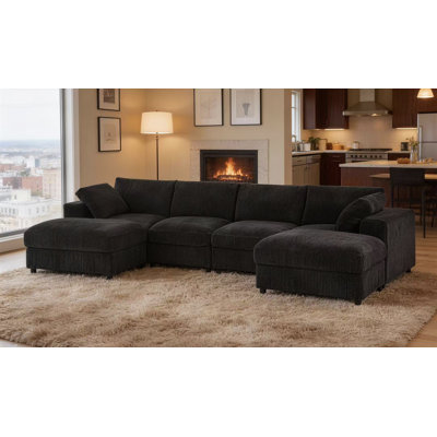 Canapé et chaise modulaire réversible de 138 po de largeur Aprea