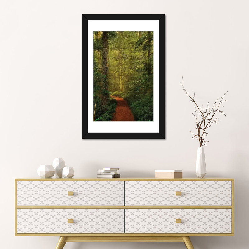 « conte path », reproduction de photo sur toile, H 24 po x l 16 po x P 1 po, Papier d'art encadré noir, Blanc