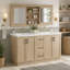 Meuble-lavabo double 59 po avec lavabo SMC 59 po, 4 portes et 3 tiroirs