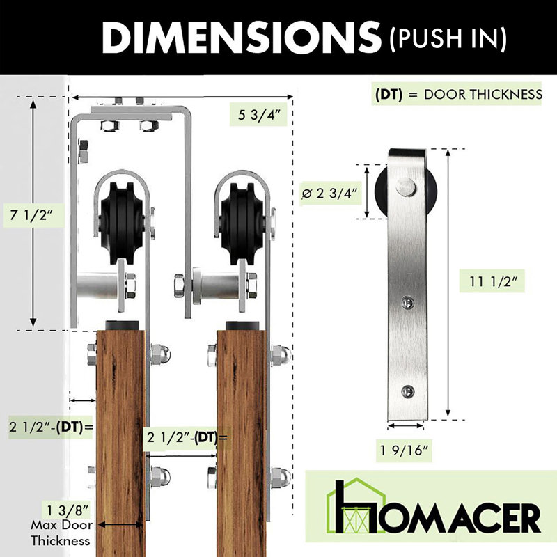 Brushed Nickel Classic Design U Shape Brackets Double Track Bypass Two Door Hardware Kit, 72 in.