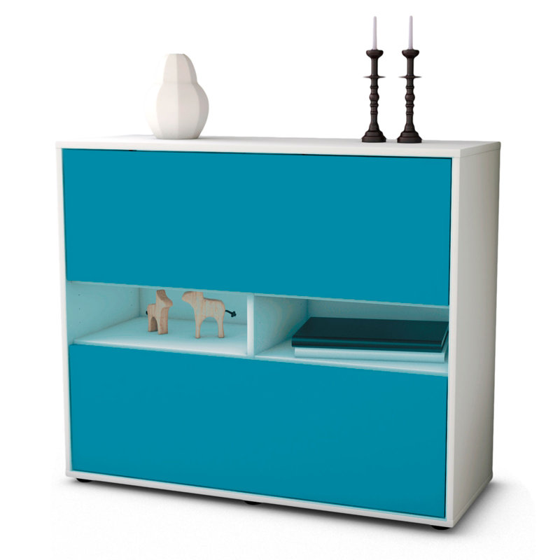 Regent Sideboard, White/Turquoise