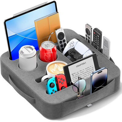 Couch Cup Holder Tray, Couch Caddy For Drink, Snack, Phone, Remote, Ipad, Game Controller, Large-Size Sofa Cup Holder For Bed, Sofa, Car, Desk