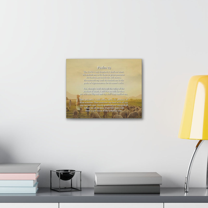 Lord Is My Shepherd Herding Psalm 23 - Wrapped Canvas Print, 30cm H x 41cm W
